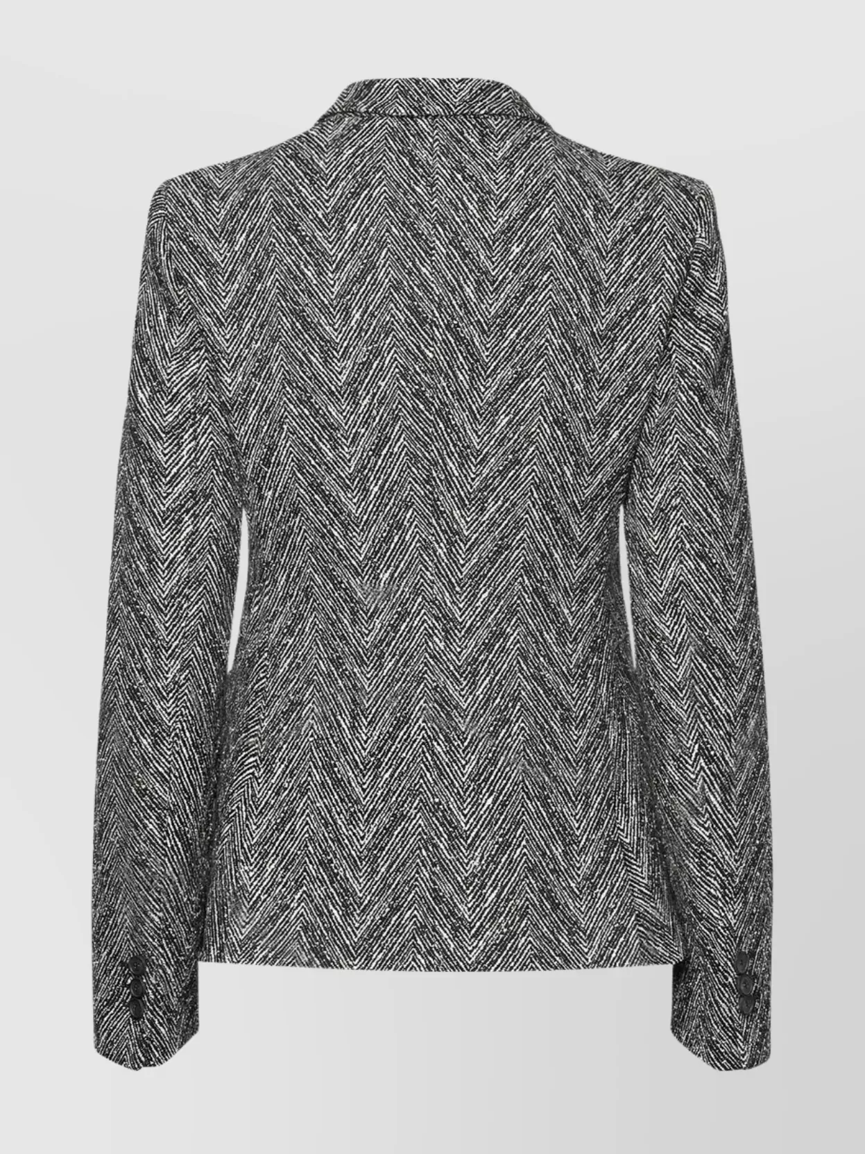 Hugo Boss Herringbone Pattern Double-breasted Coat In Gray
