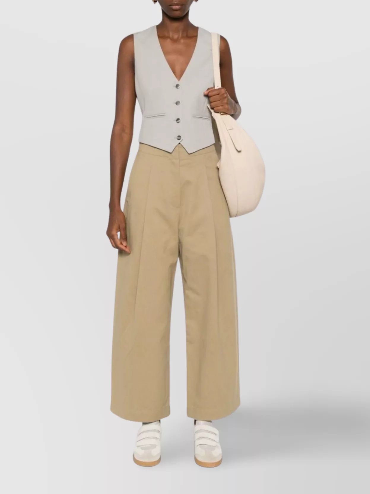 Studio Nicholson High-waist Cotton Twill Wide-leg Trousers In Multi