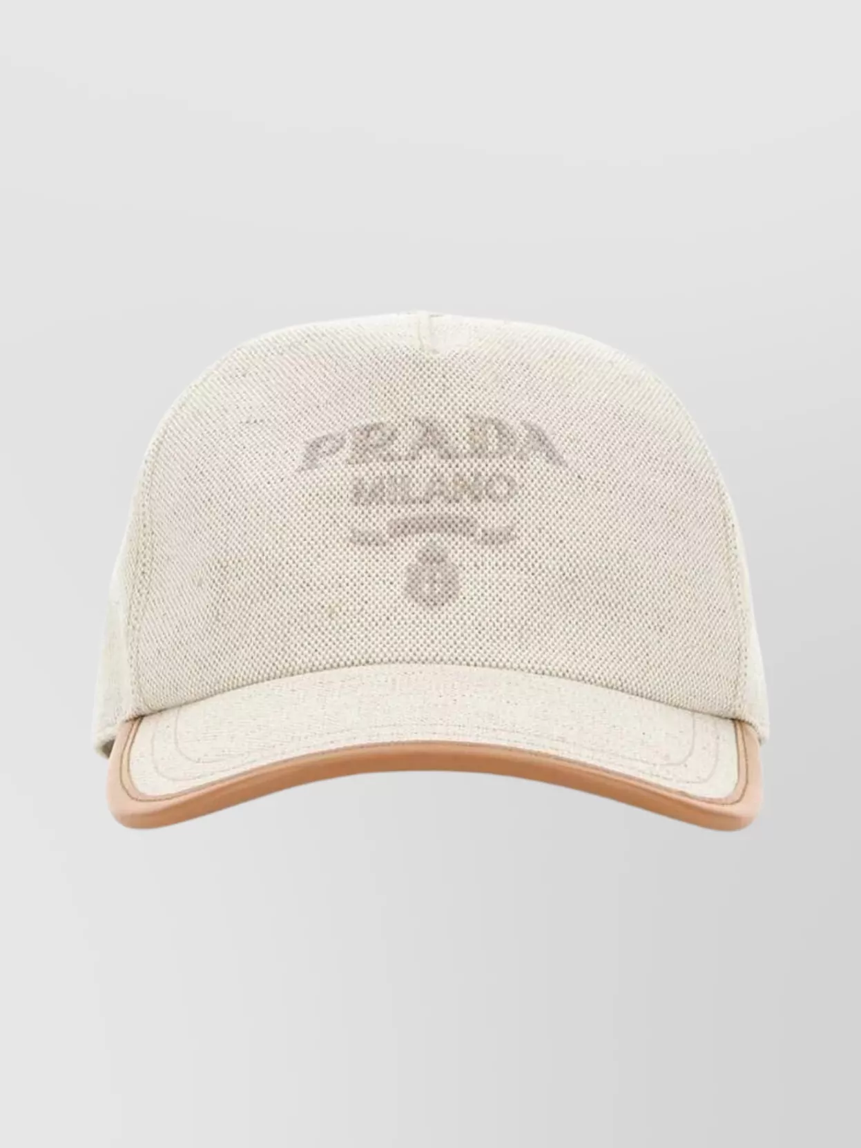 Prada Canvas Baseball Cap Curved Brim In White