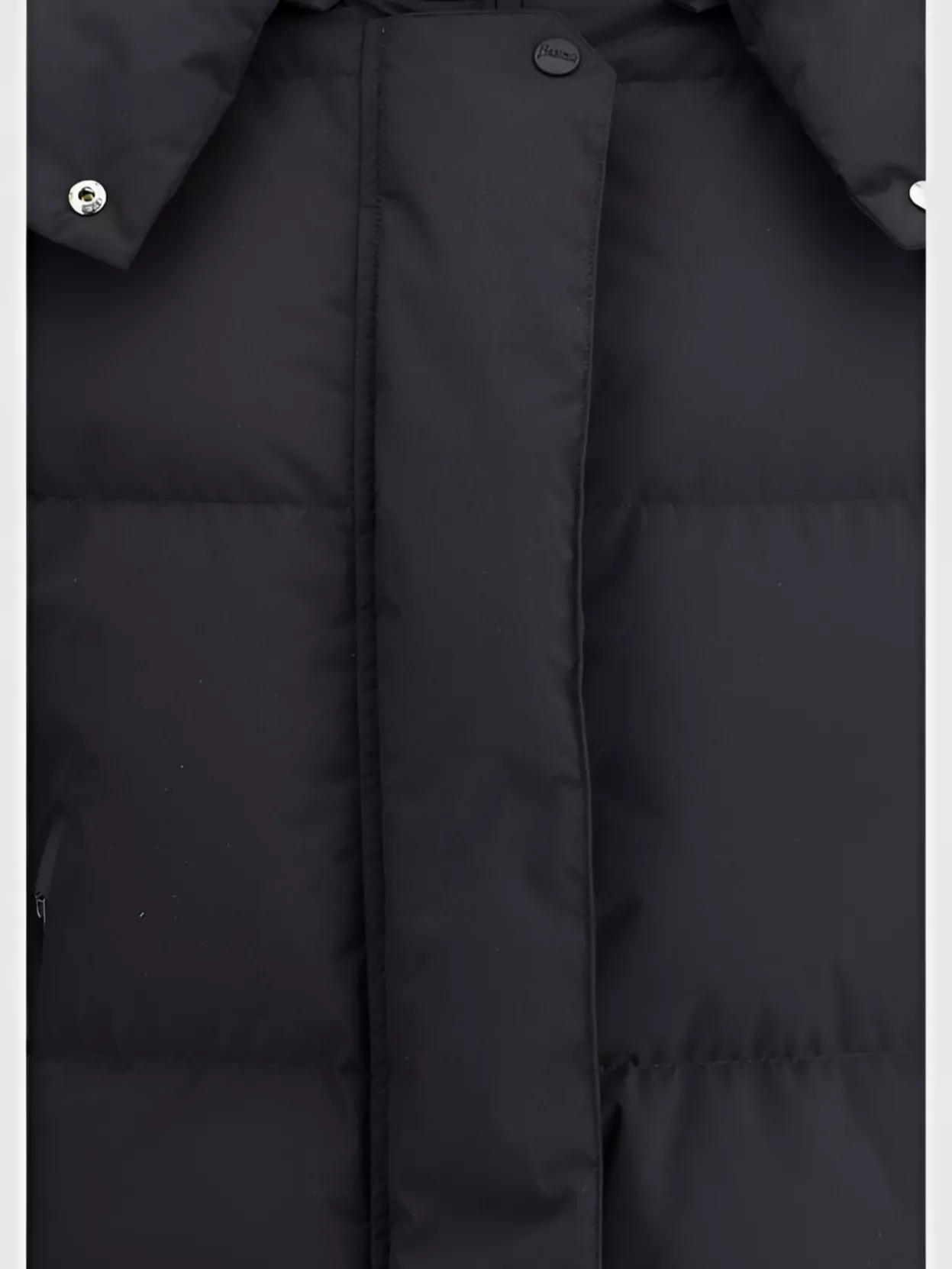 Herno Long Length Quilted Hooded Down Jacket In Black