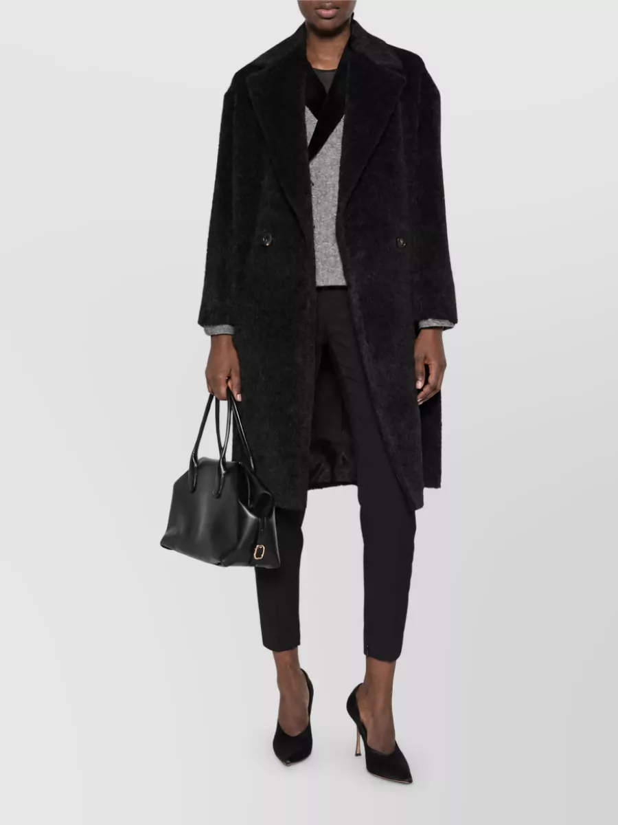 S Max Mara Alpaca Virgin Wool Double-Breasted Fitted Jacket