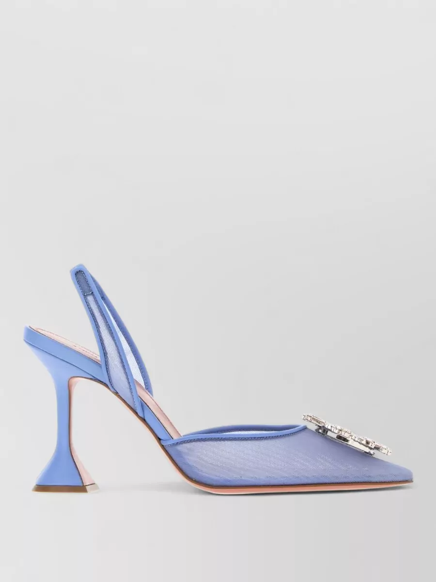 Amina Muaddi mesh slingback pumps