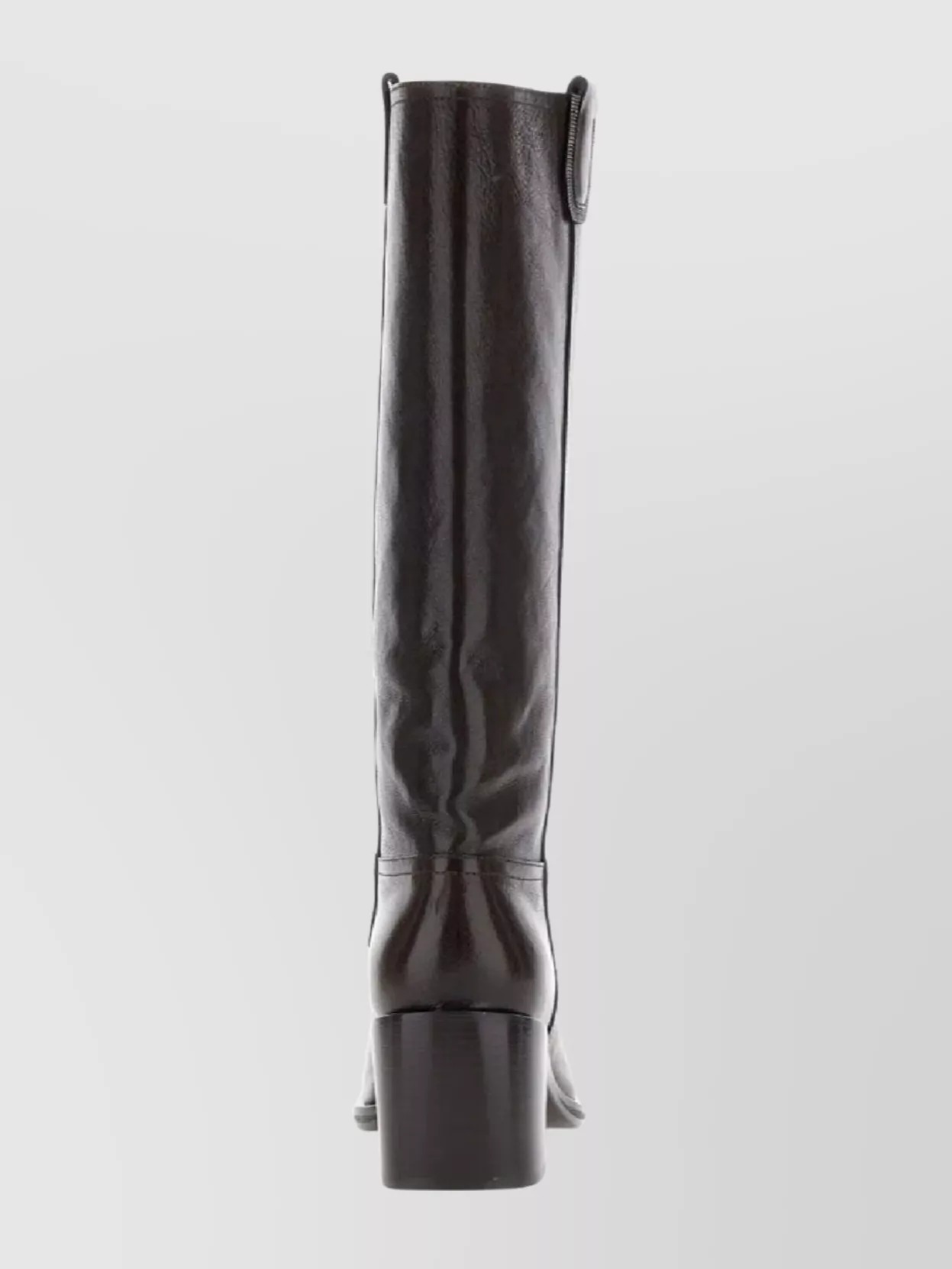 Brunello Cucinelli Knee High Block Heel Boots With Pull Tabs In Black
