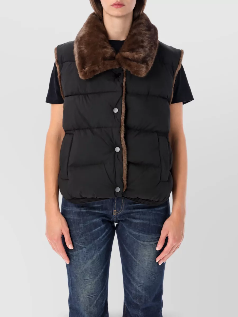 Urbancode faux fur puffer vest