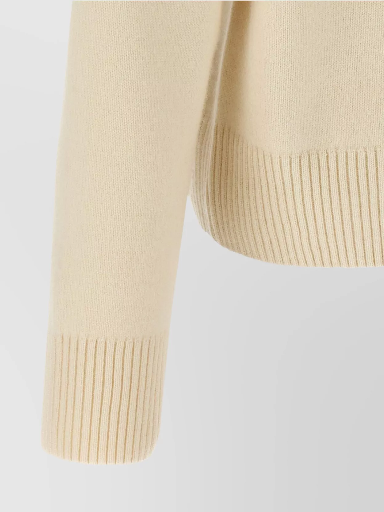 Ami Alexandre Mattiussi Turtleneck Sweater Featuring Long Sleeves And Ribbed Edges In Neutral