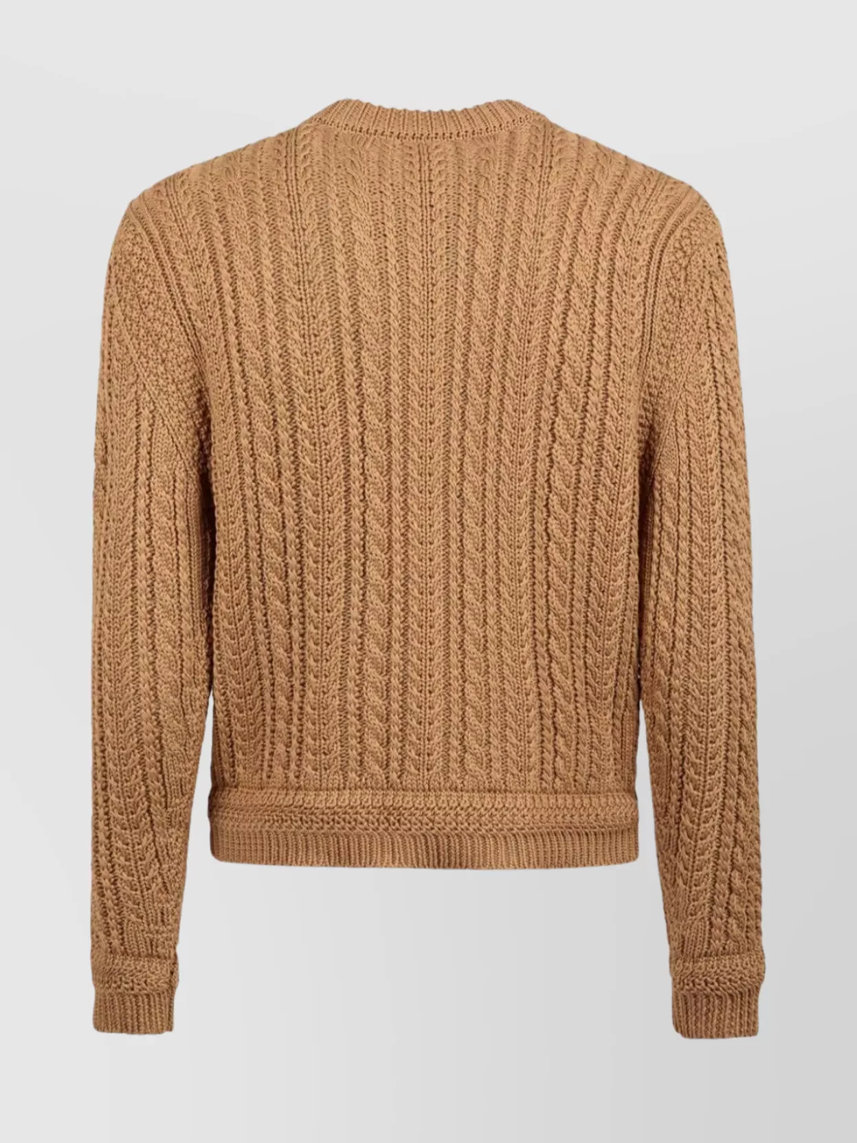 Shop Bally Cable Knit Crewneck Sweater With Ribbed Finish