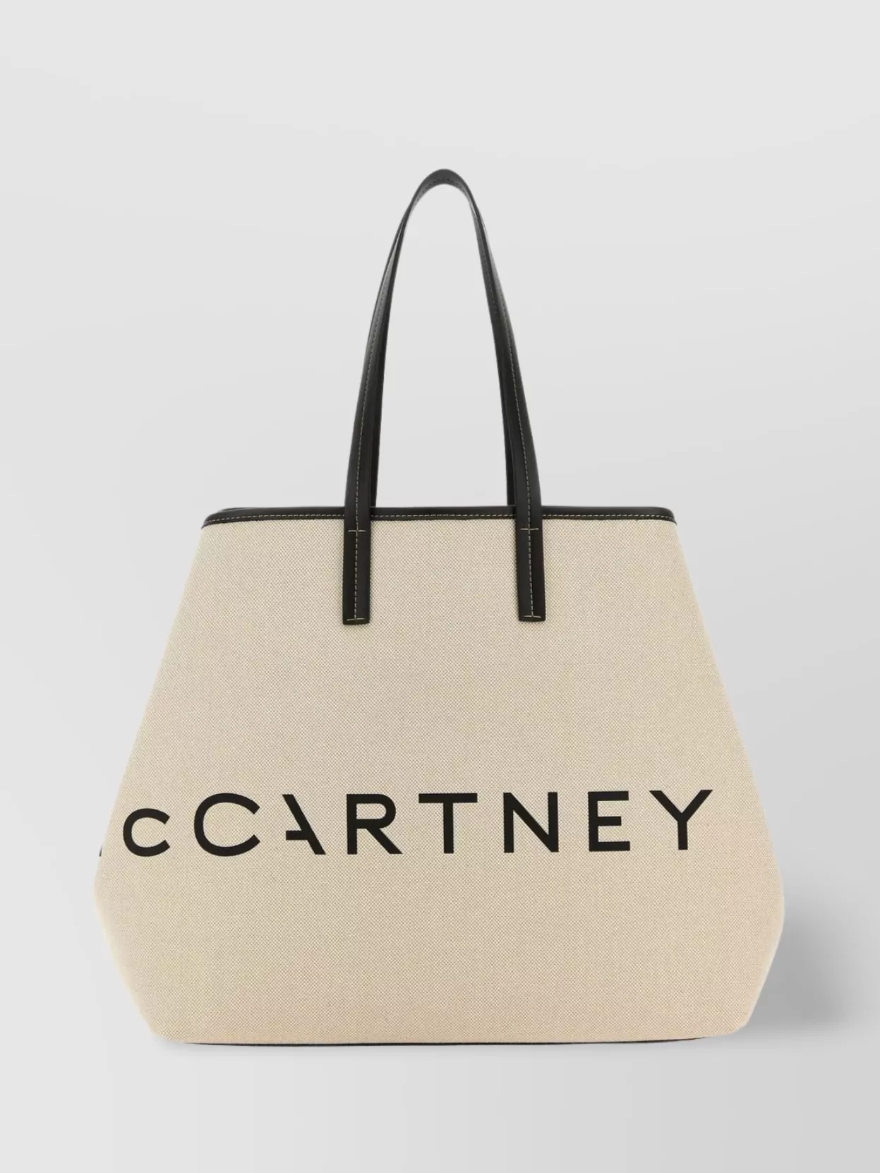 Shop Stella Mccartney Mesh Cord Logo Shopping Bag In Beige