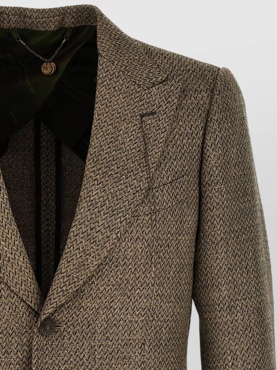 Maurizio Miri Single-Breasted Herringbone Blazer