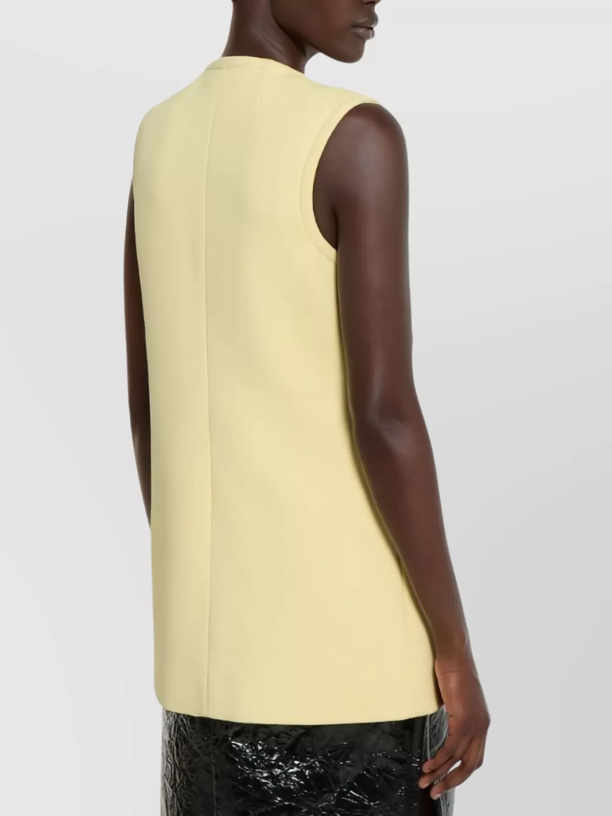 Gucci Long Buttoned Sleeveless Vest In Yellow