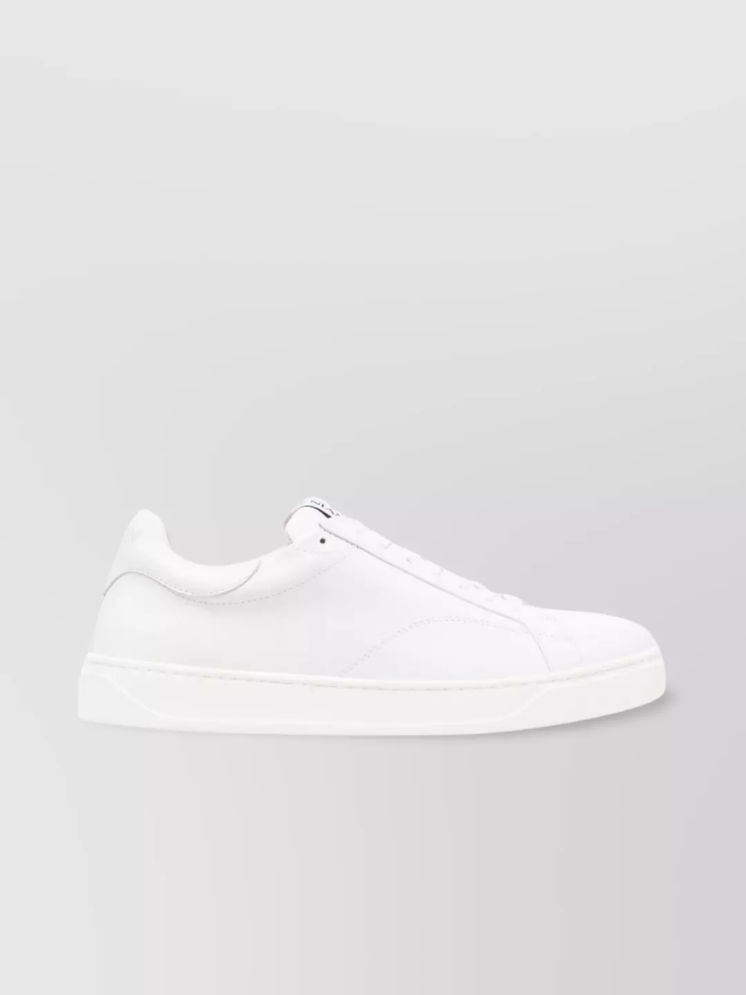 Shop Lanvin Leather Low Top Sneakers With Contrasting Heel Counter In White