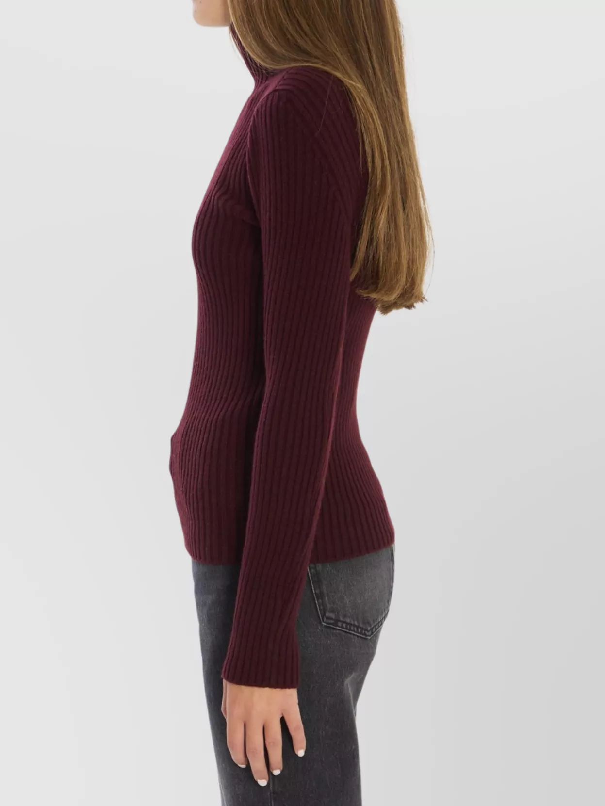Max Mara Wool And Cashmere High Neck Knit Top