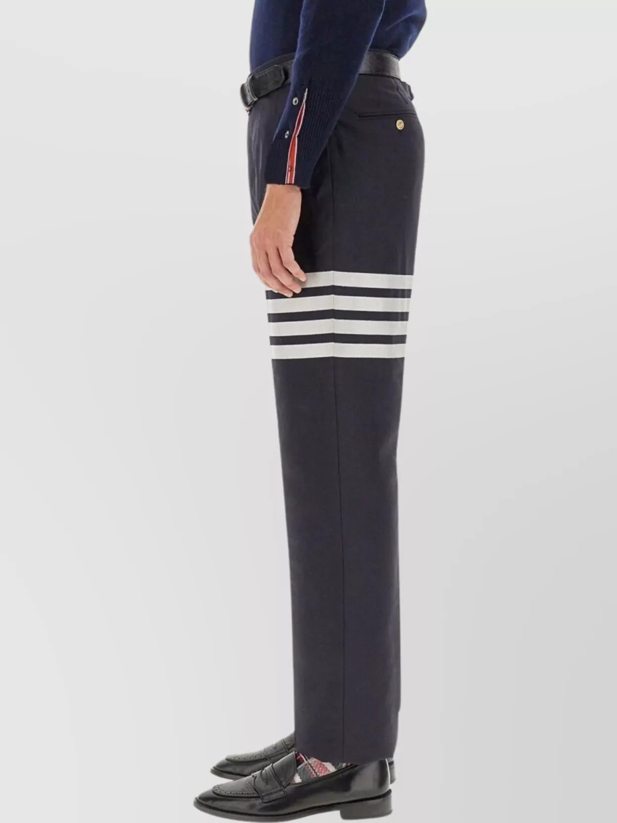 Thom Browne Trousers With Striped Detail And Pockets