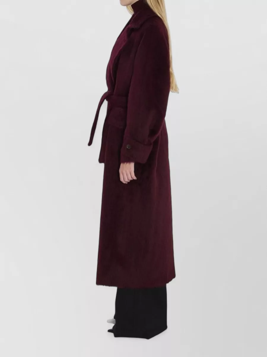 Max Mara Long Alpaca Wool Coat Belted Waist