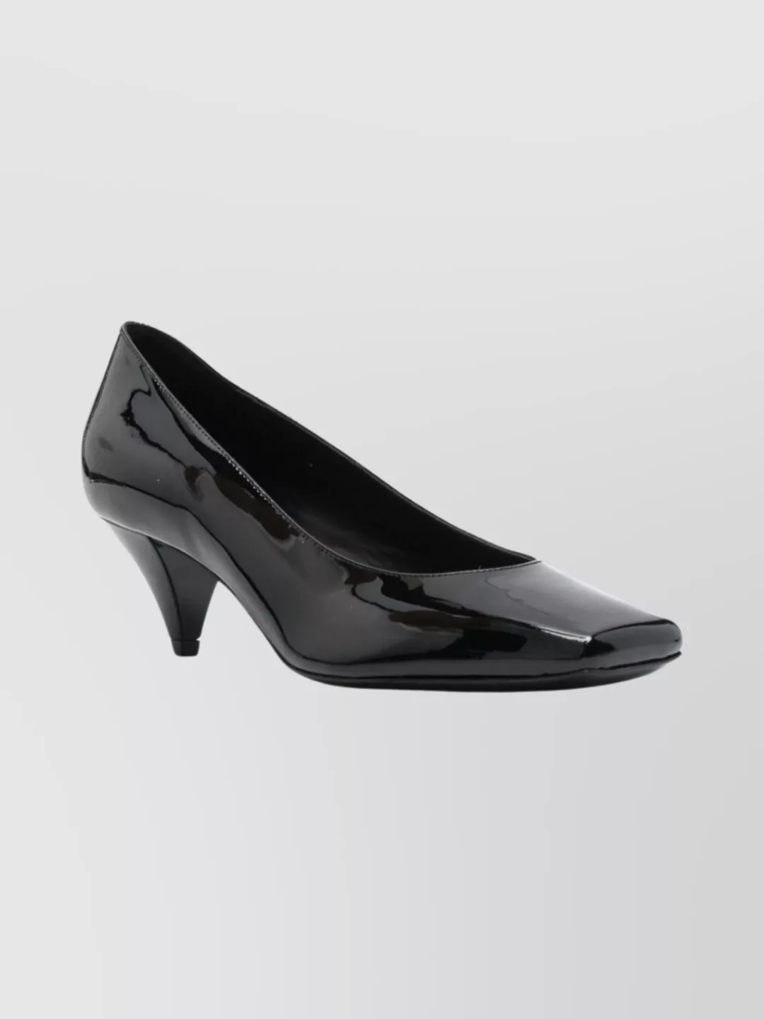 Givenchy Stylish Cone Heel Patent Finish Pumps In Black