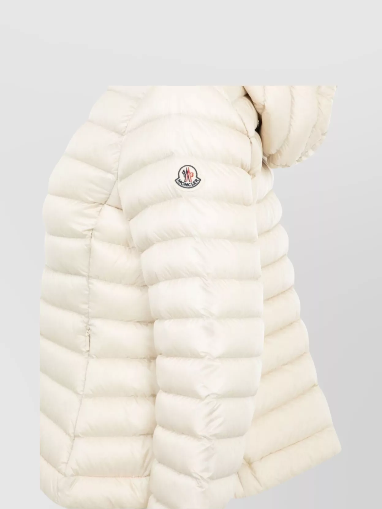 Moncler Ivory Ige Short Hooded Down Jacket In Neutrals