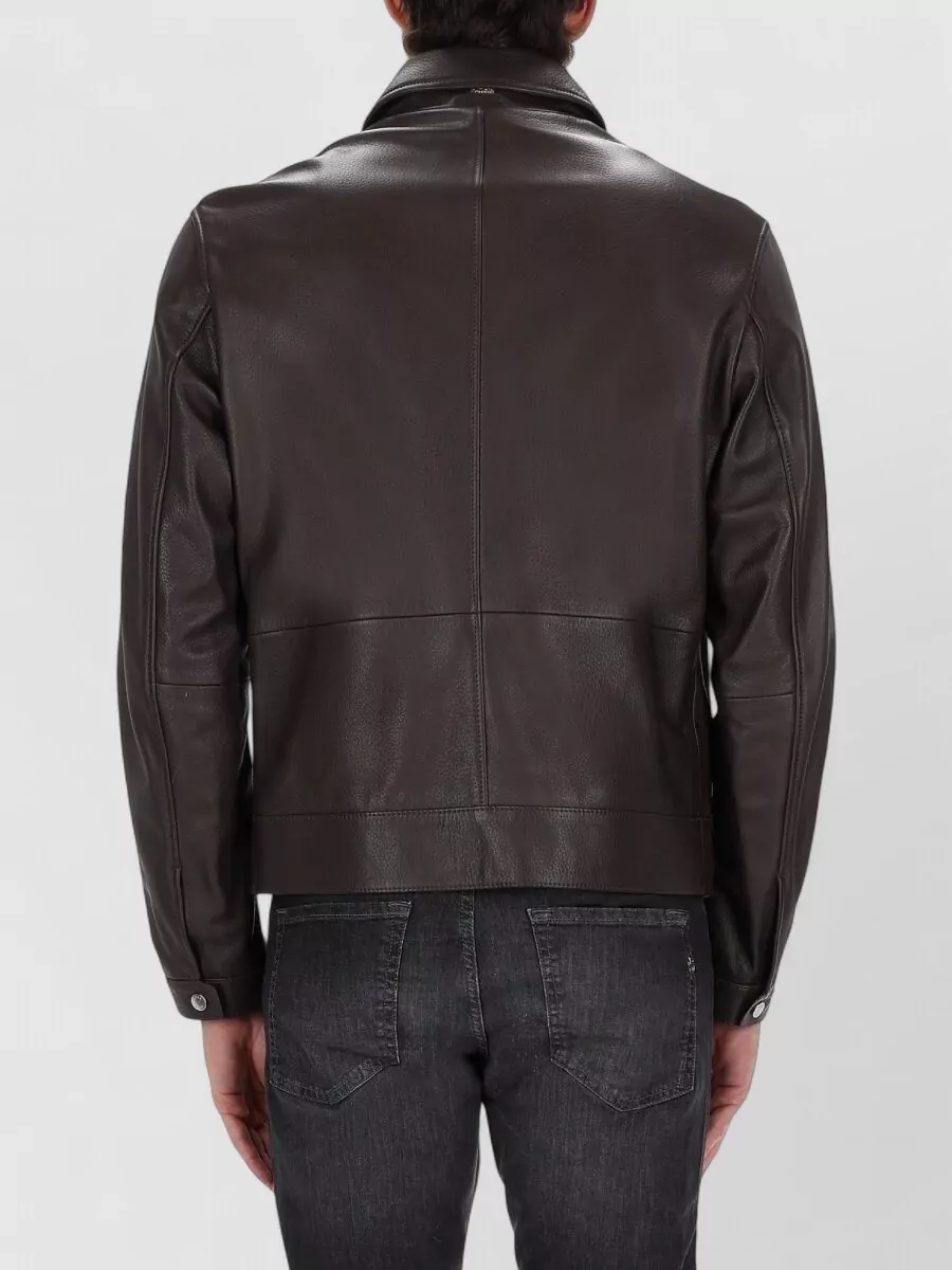 Boss Long Sleeve Collared Jacket Front Pockets