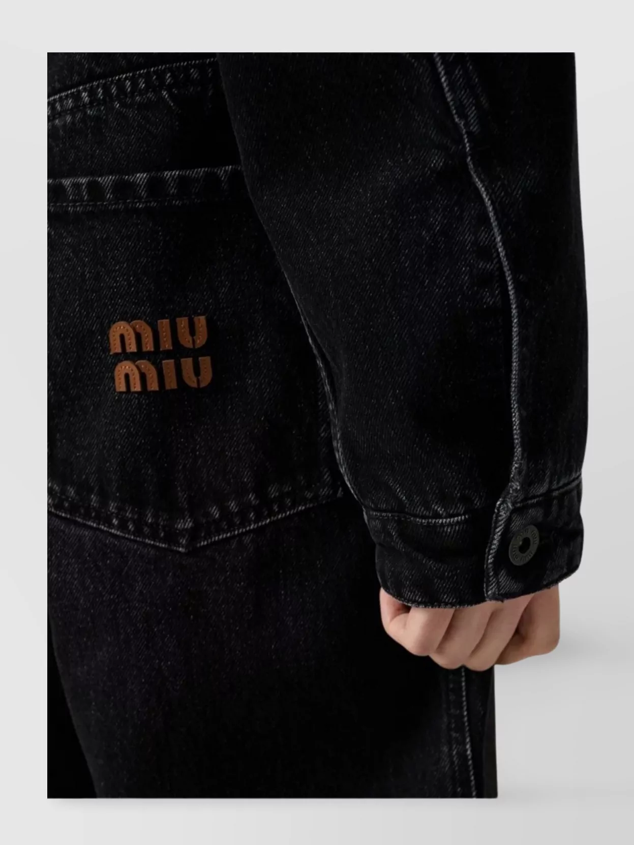 Miu Miu Cropped Jacket With Long Sleeves And Frayed Hem