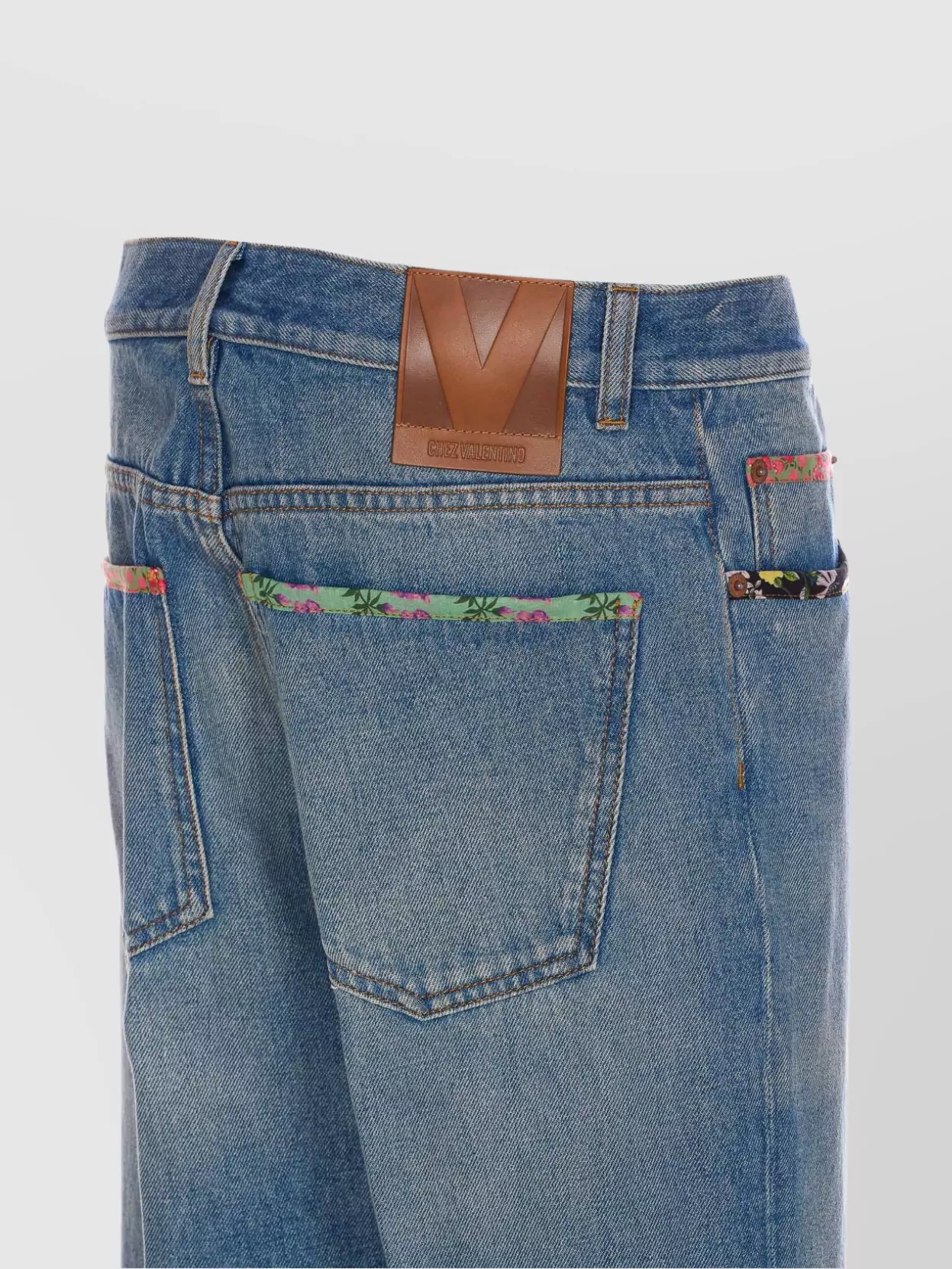 Valentino Straight-fit Denim Pants With Colorful Embellishments