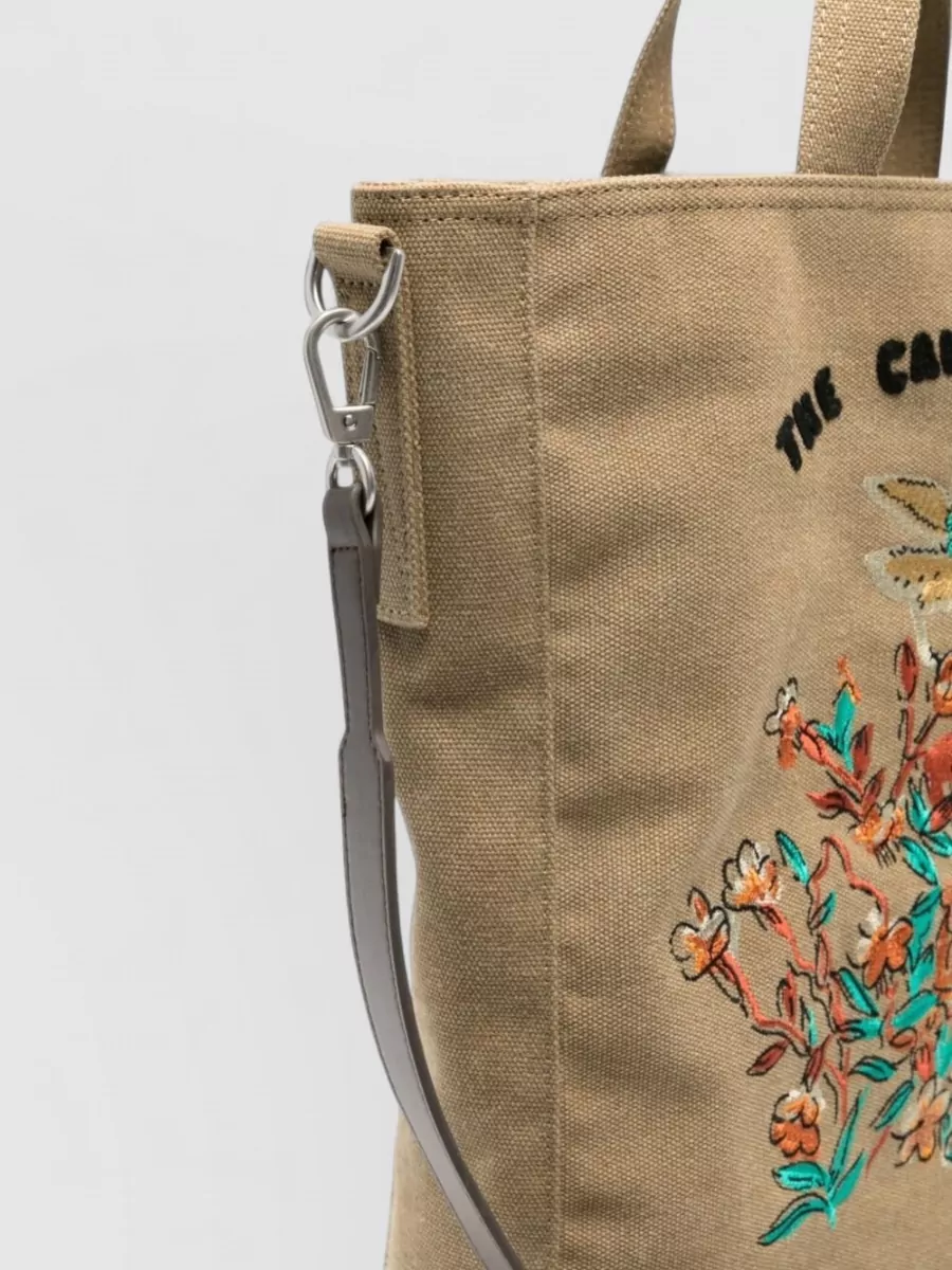 Paul Smith Floral-Embroidered Canvas Beach Bag