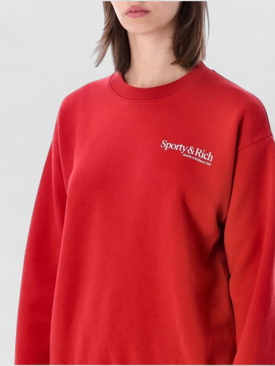 Sporty & Rich Cotton Oversized Logo-Print Sweatshirt