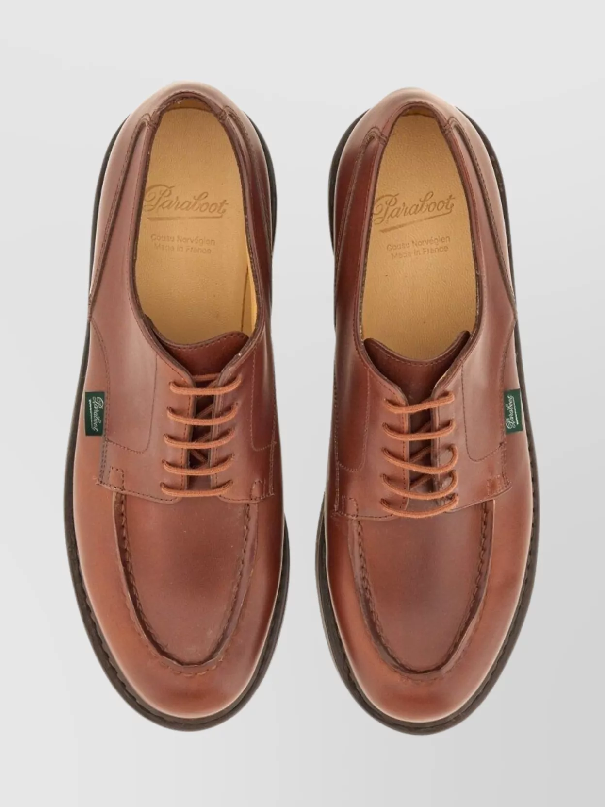 Paraboot Chambord Leather Lace-Up Shoes With Rubber Sole