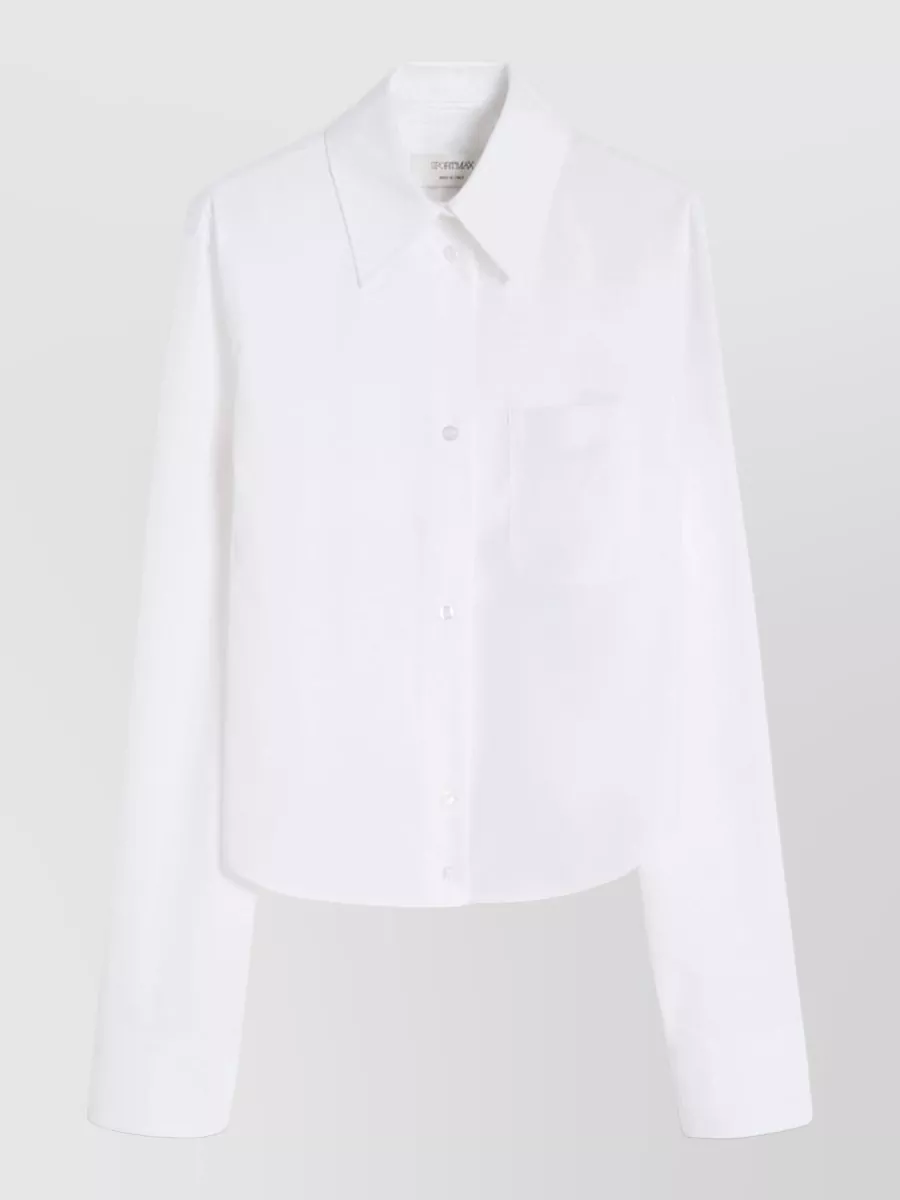 Sportmax cropped pleated-back cotton shirt