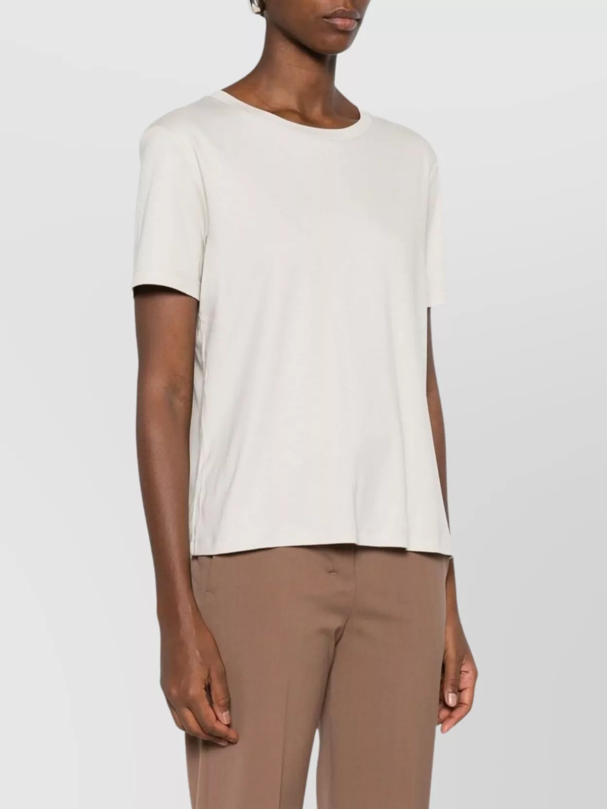 S Max Mara Short Sleeve Top With Crew Neck Design