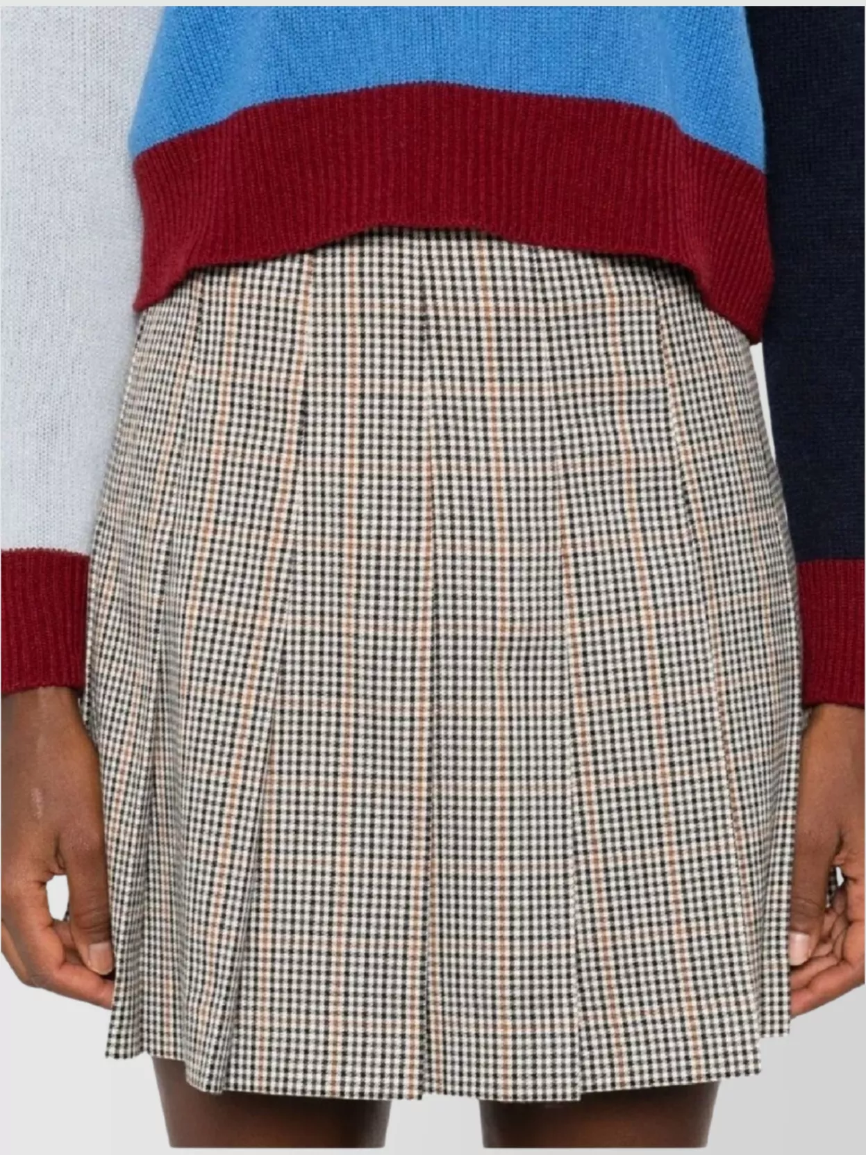 Msgm High-Waisted Mini Skirt Checked Pattern