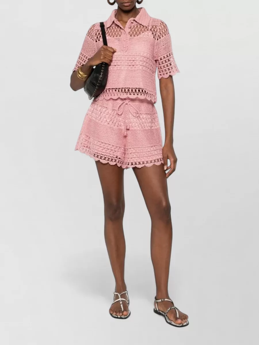 Zimmermann Crochet Drawstring Shorts