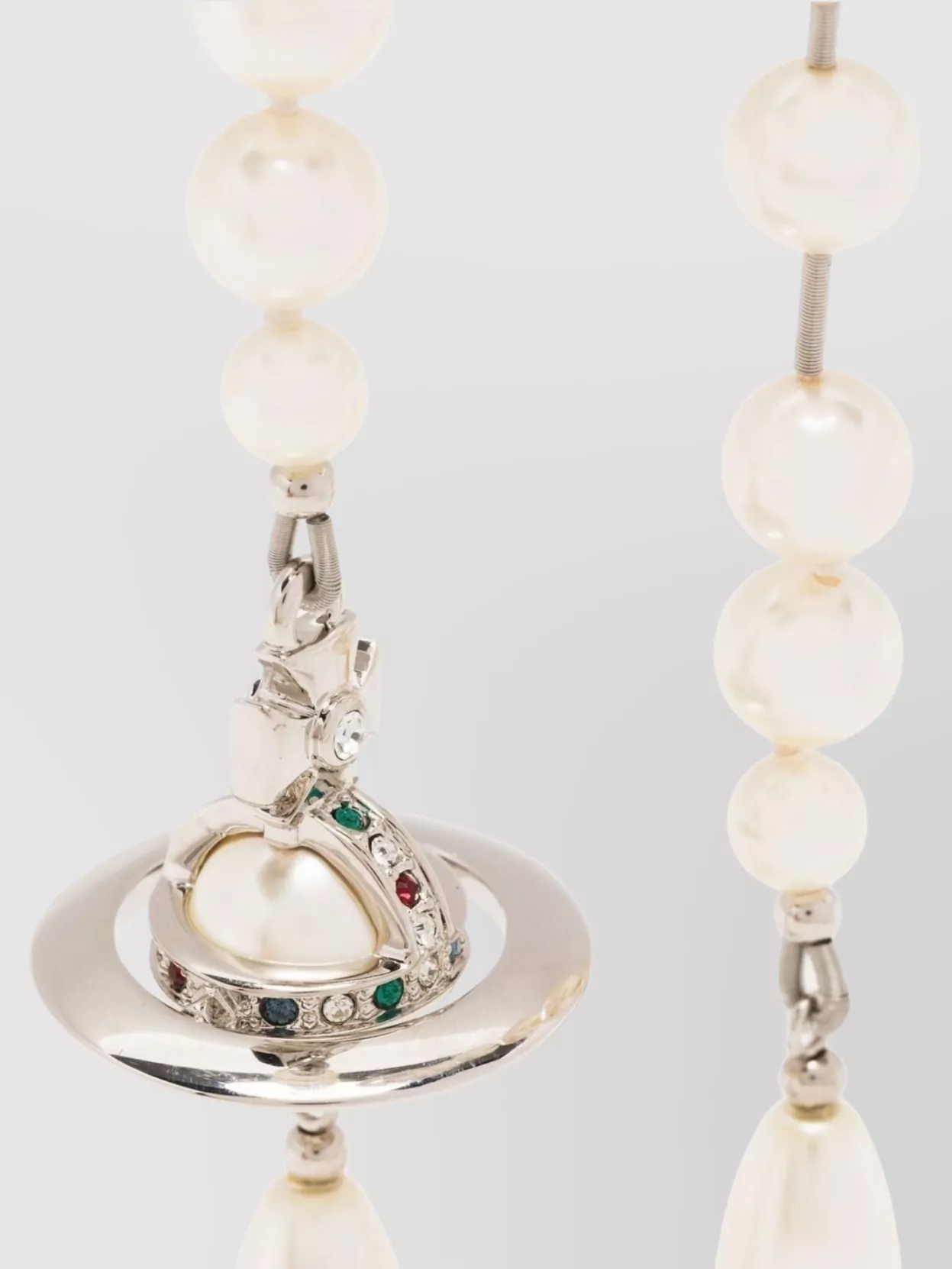 Vivienne Westwood Crystal Drop Earrings Pearl Embellishments