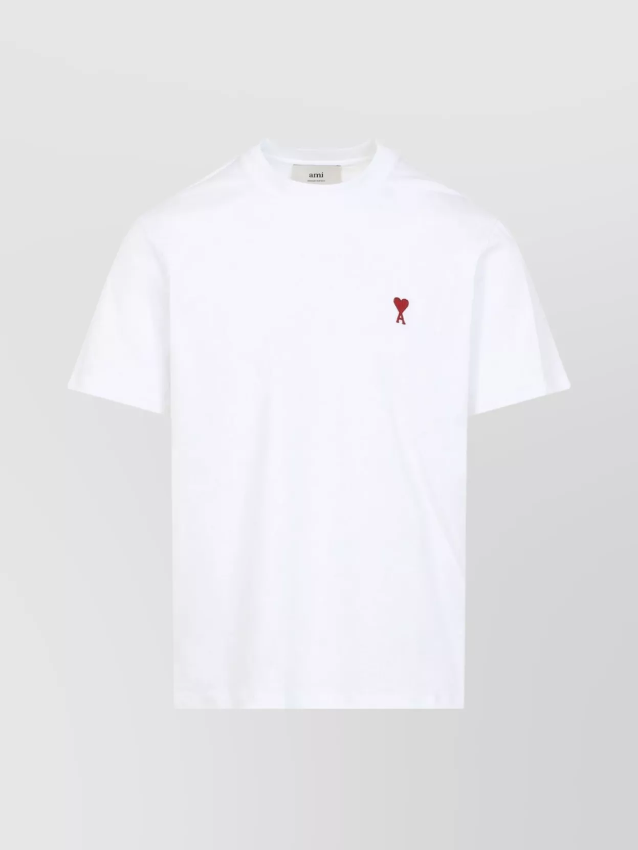 Shop Ami Alexandre Mattiussi Ribbed Crew Neck Cotton T-shirt