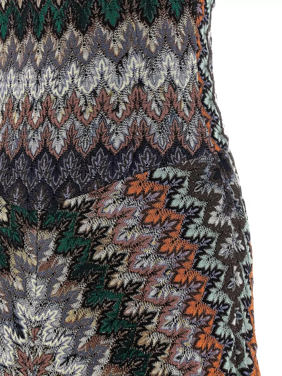 Missoni Metallic Zigzag Sleeveless V-Neck Maxi Dress