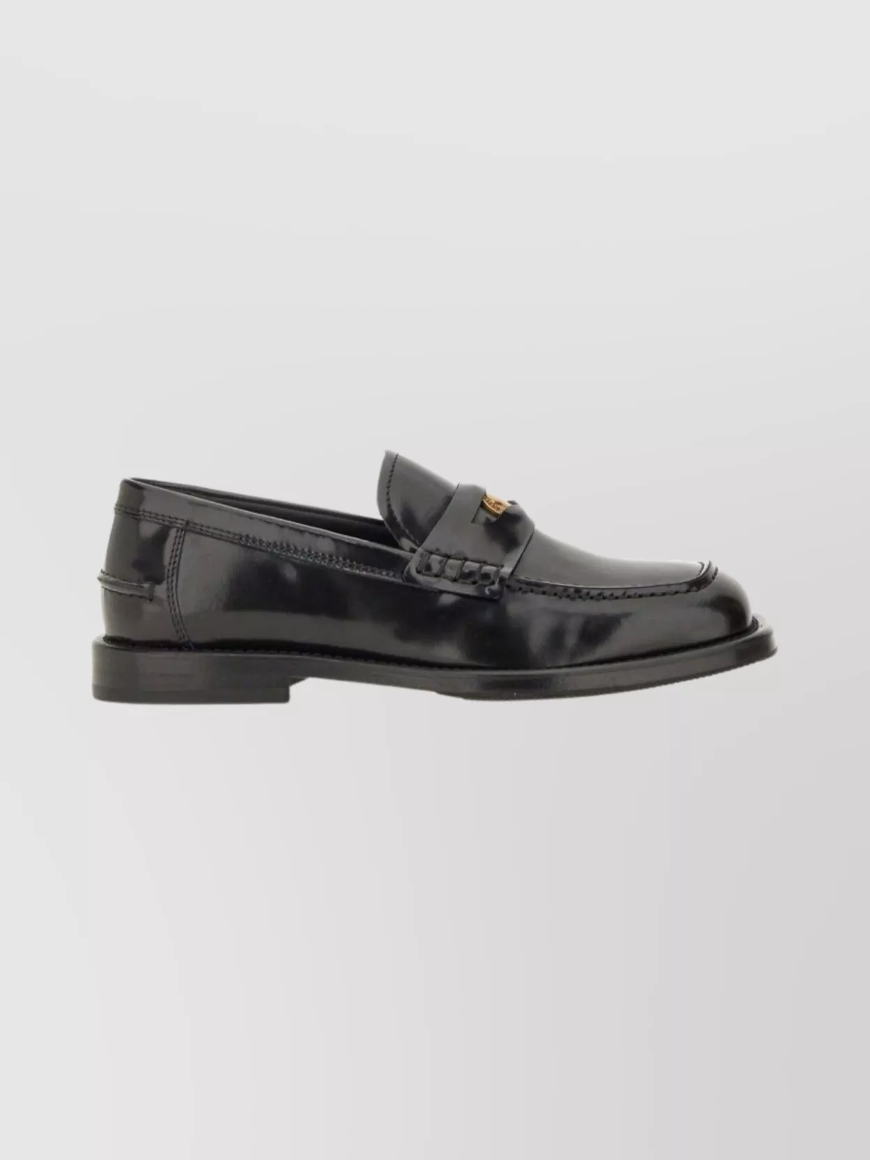 Moschino Round Toe Loafers Featuring Gold-Tone Detail