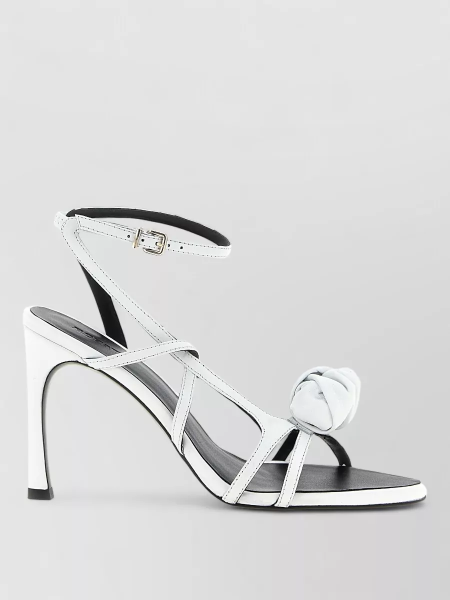 Rotate Birger Christensen Leather Knot Sandals Ankle Strap Flowers