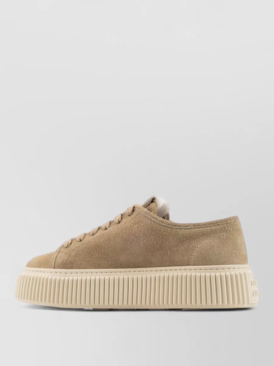 Miu Miu Suede Lace-Up Sneakers