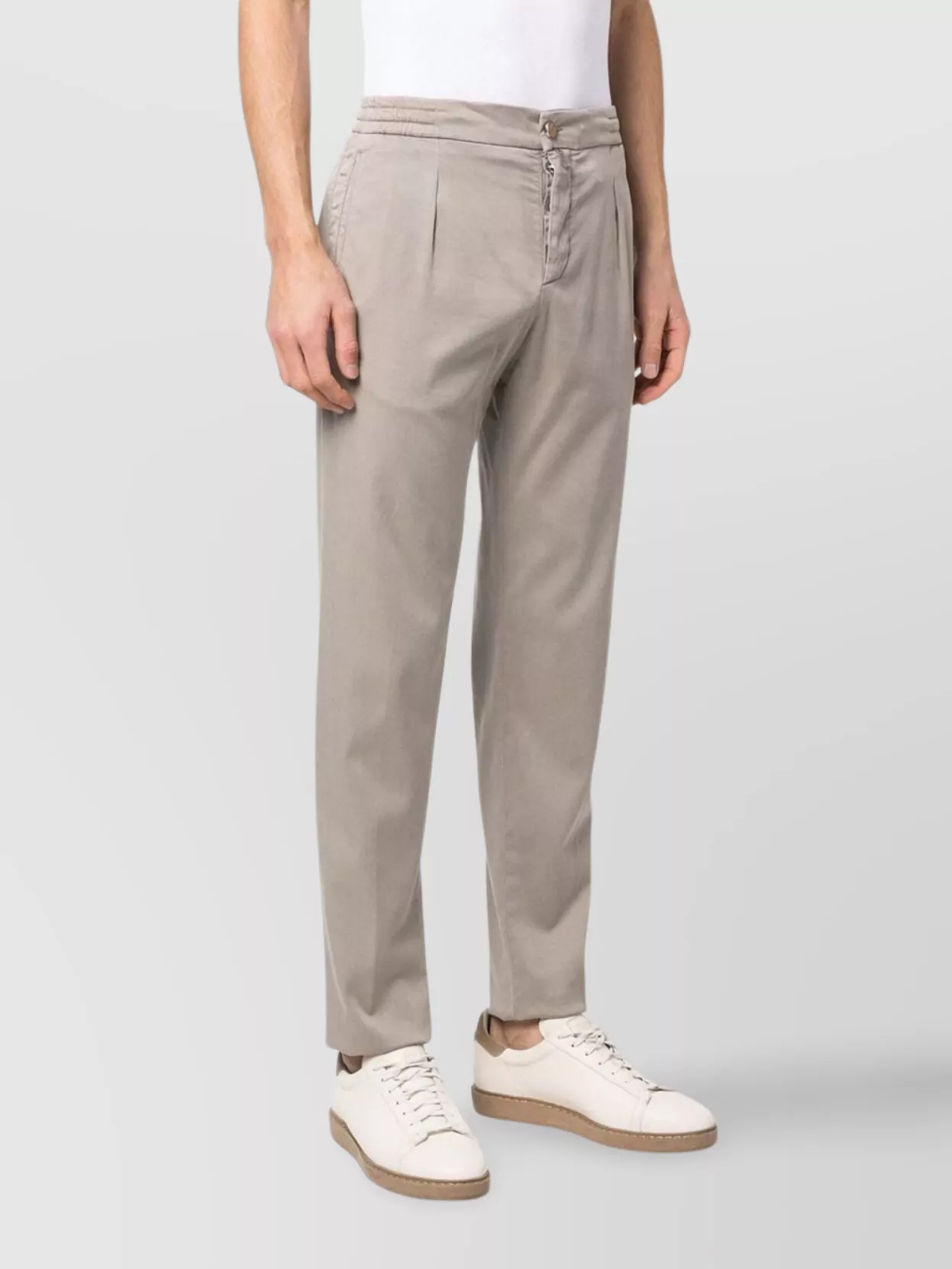 Kiton Trousers Featuring Front Pleats And Belt Loops