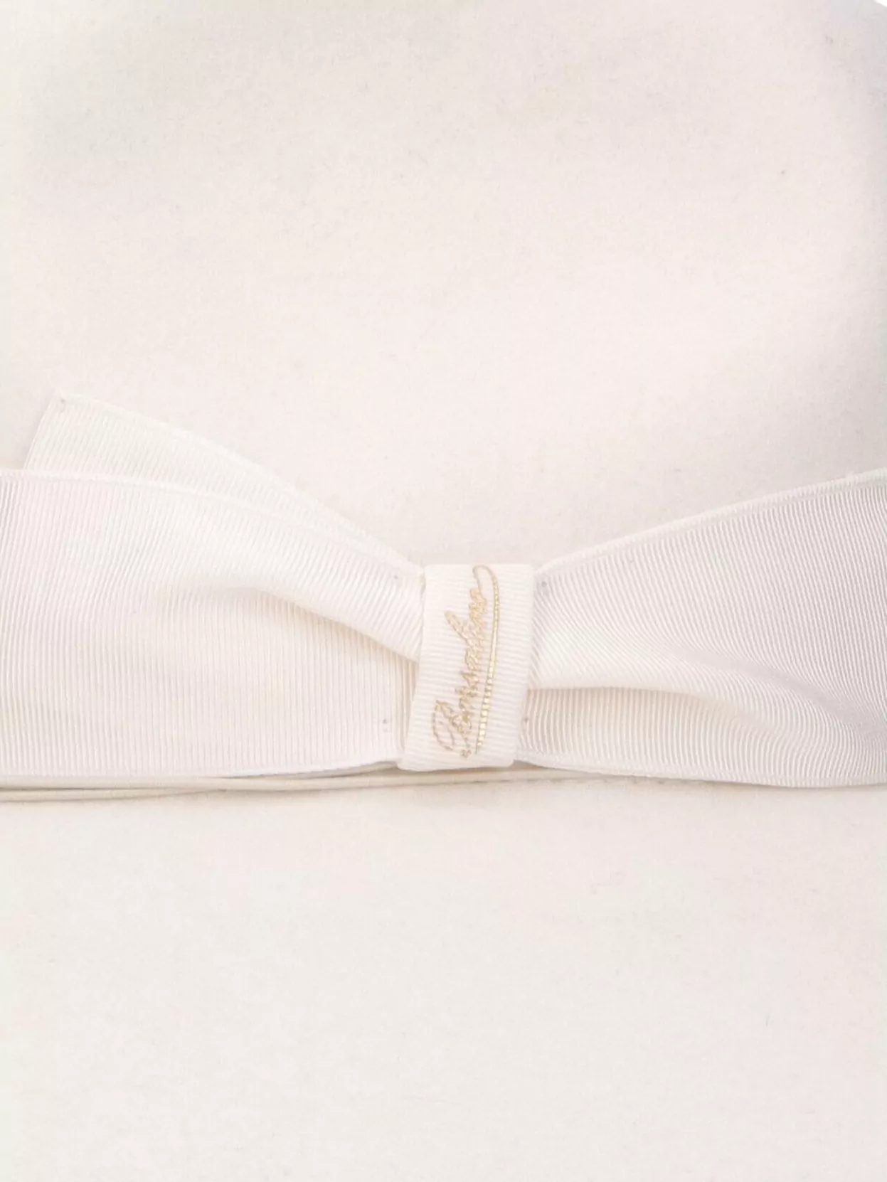 Borsalino Stylish Hat With Bow And Ribbon Detail