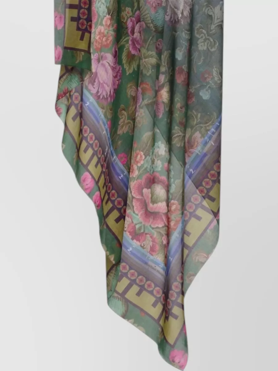 Pierre Louise Mascia Floral Print Silk Scarf