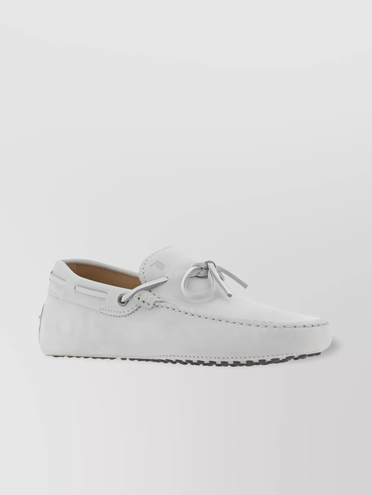 Shop Tod's Bow Calfskin Loafers Knurled Leather Square