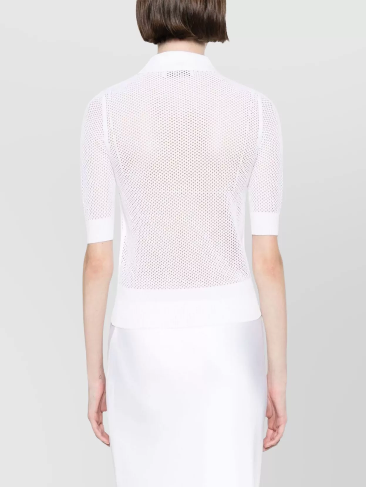 Sportmax Mesh Knitwear Polo Crewneck Short Sleeves
