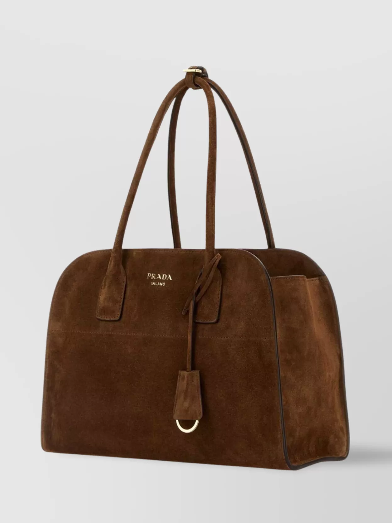 トートバッグ Prada Medium Shopping Bag In Suede Cocoa Brown Medium suede tote bag | PRADA