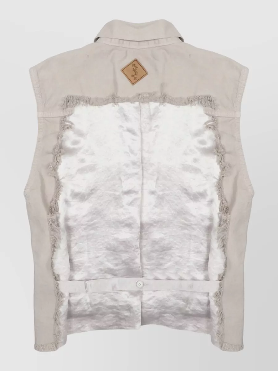 Haikure Cotton Satin-Panel Gilet