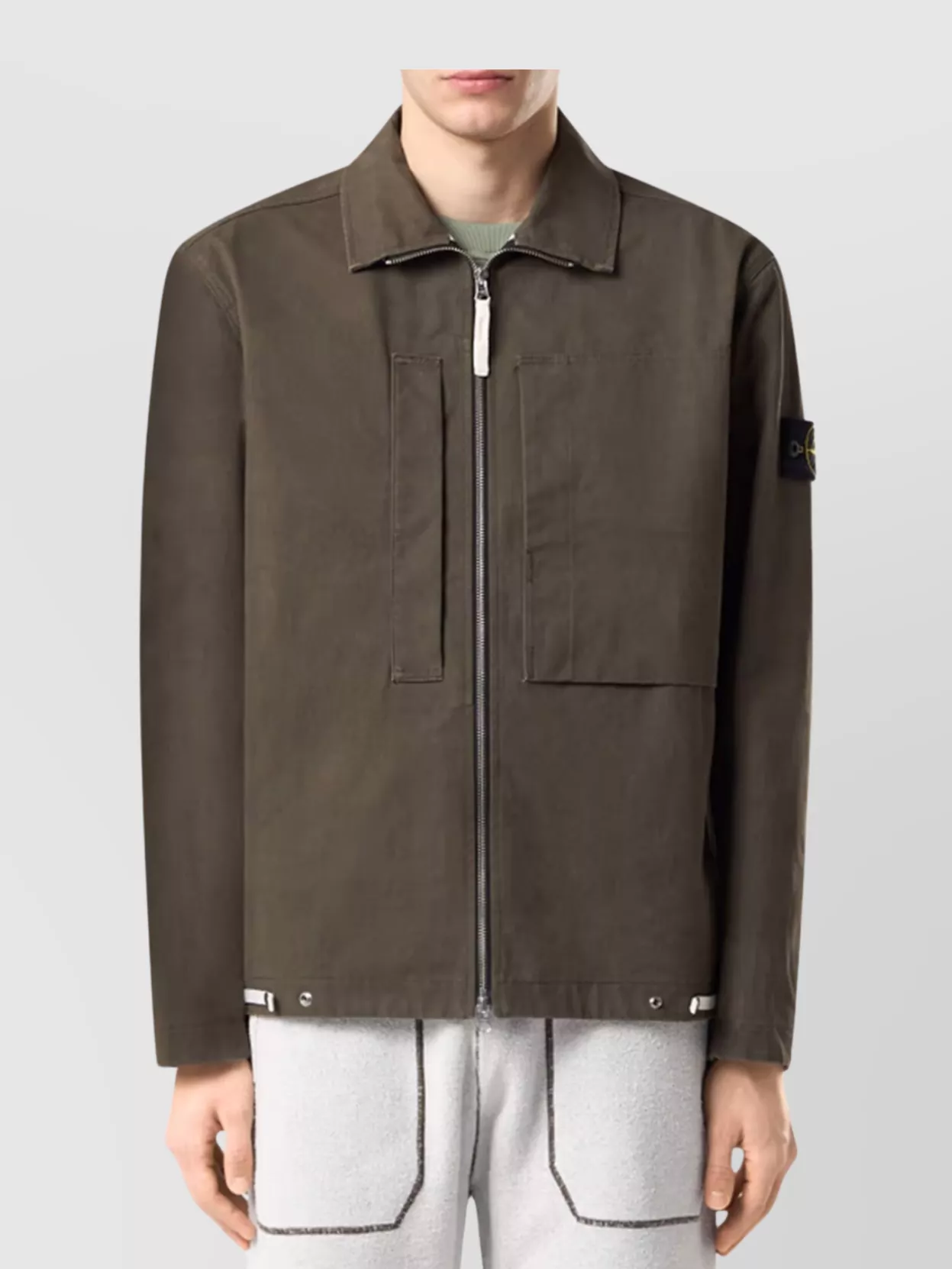 Stone Island Overshirt In Resin Canvas