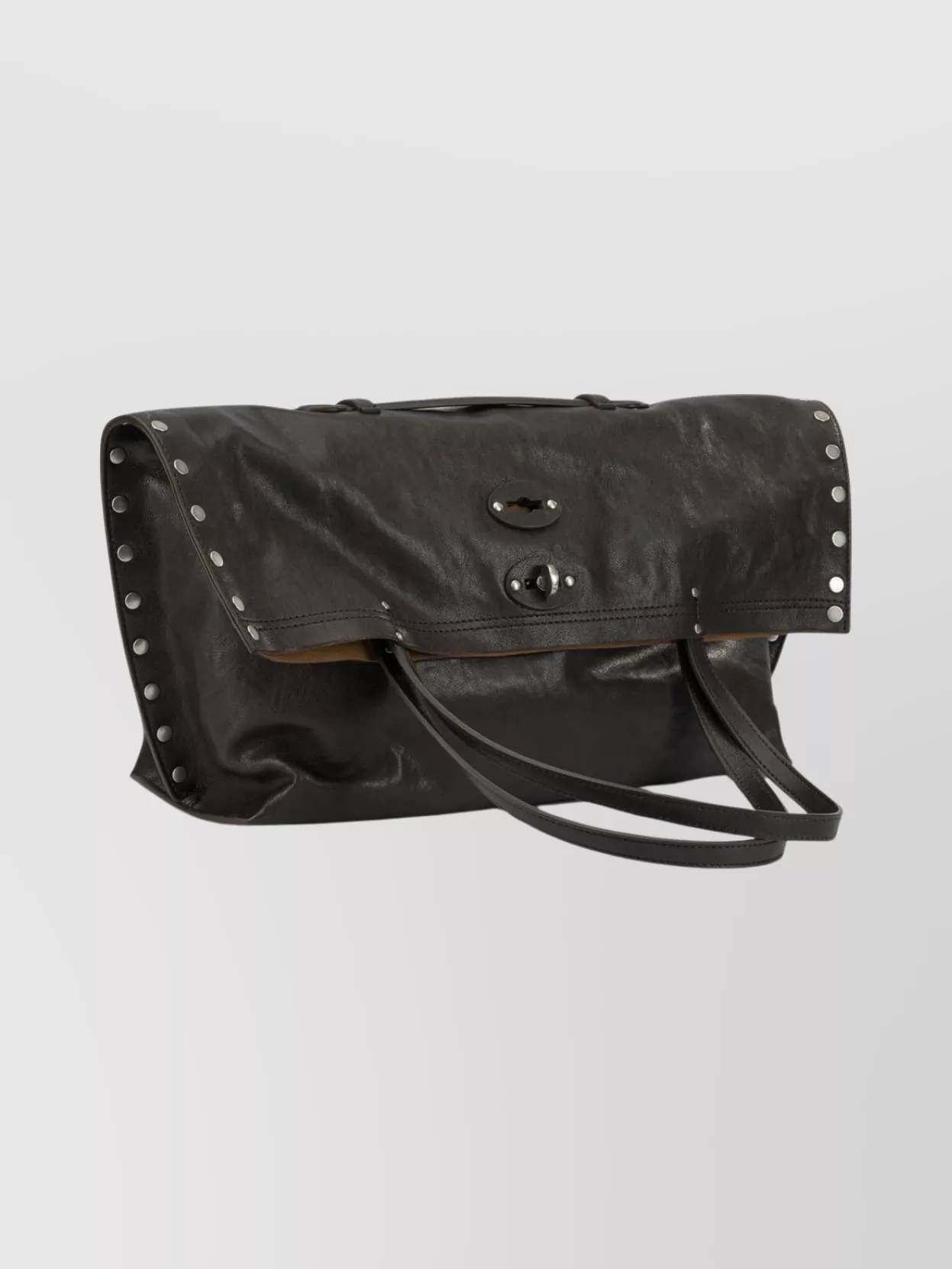 Zanellato Shoulder Bag With Studded Detailing And Dual Handles