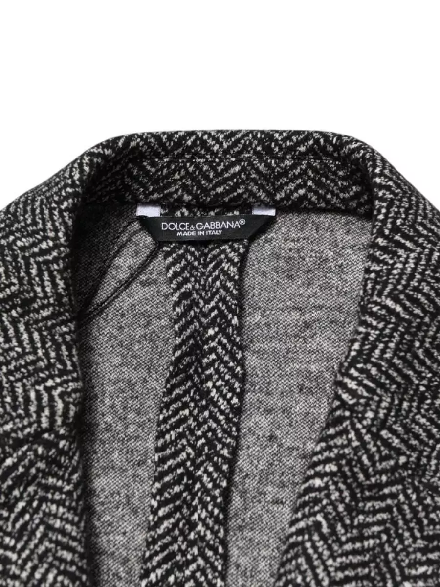 Dolce&Gabbana Wool Blend Herringbone Double-Breasted Blazer