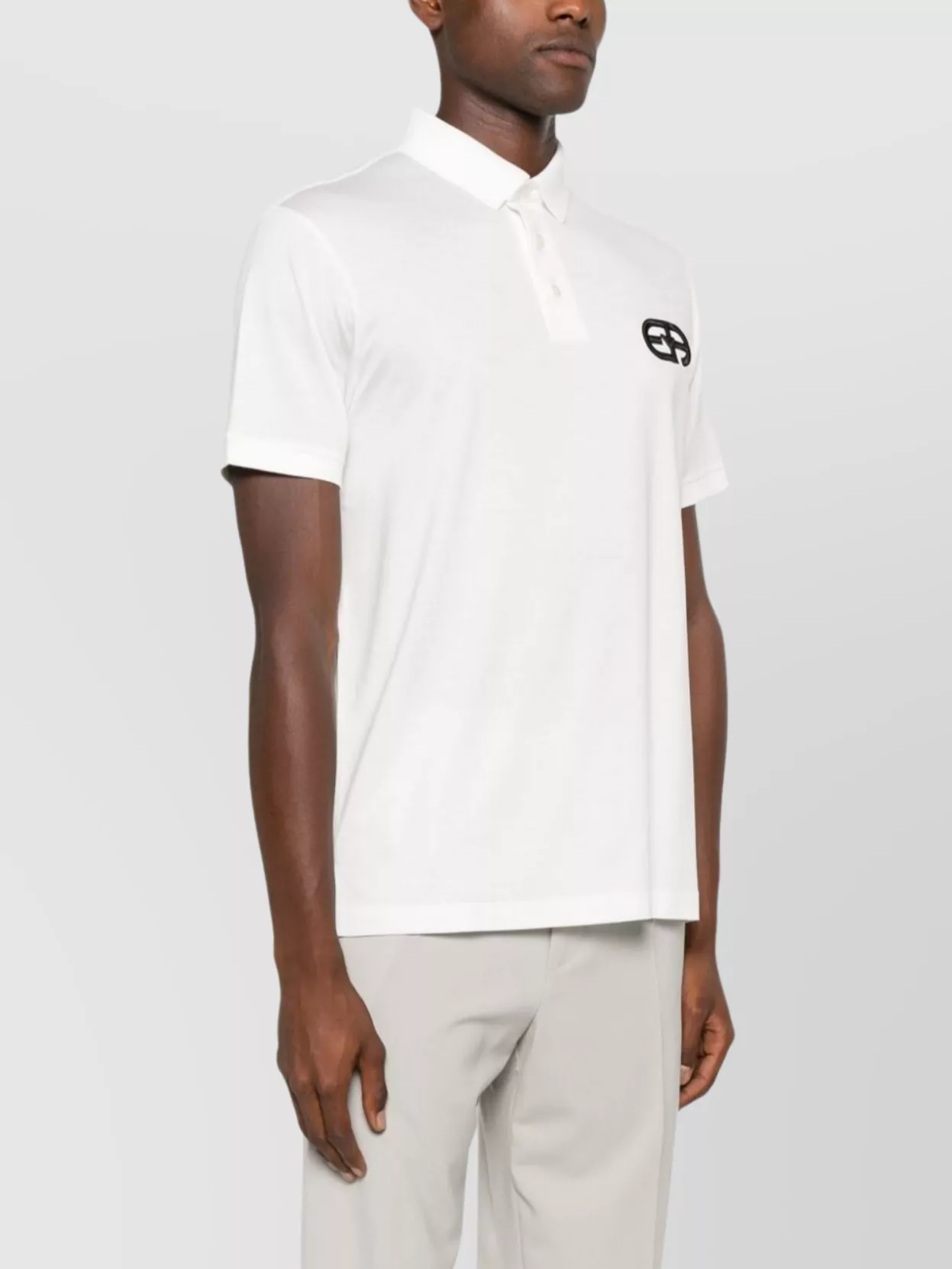 Emporio Armani Logo Polo Shirt Ribbed Trim