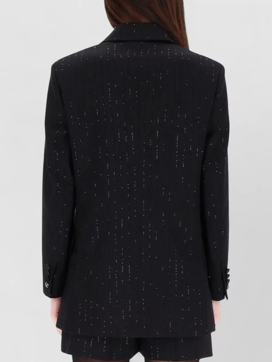 Max Mara Double-Breasted Jacket With Rhinestone Details