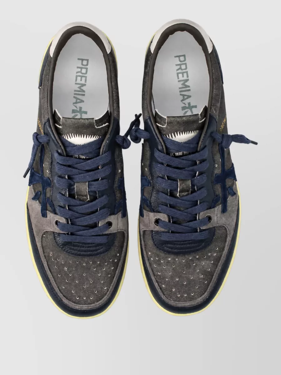 Premiata Leather Bskt Clay Lace-Up Sneakers