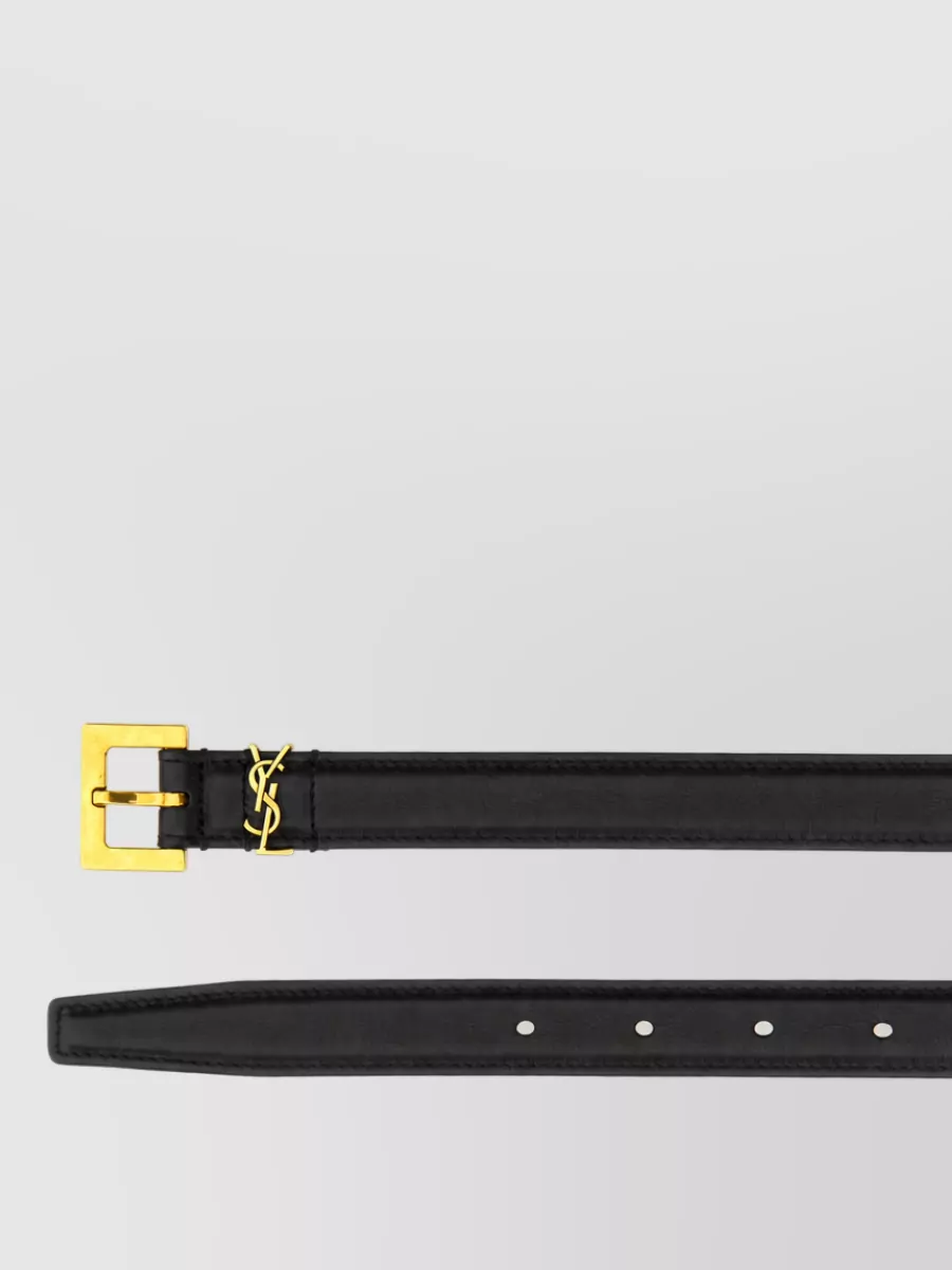 Saint Laurent Calf Leather Skinny Belt