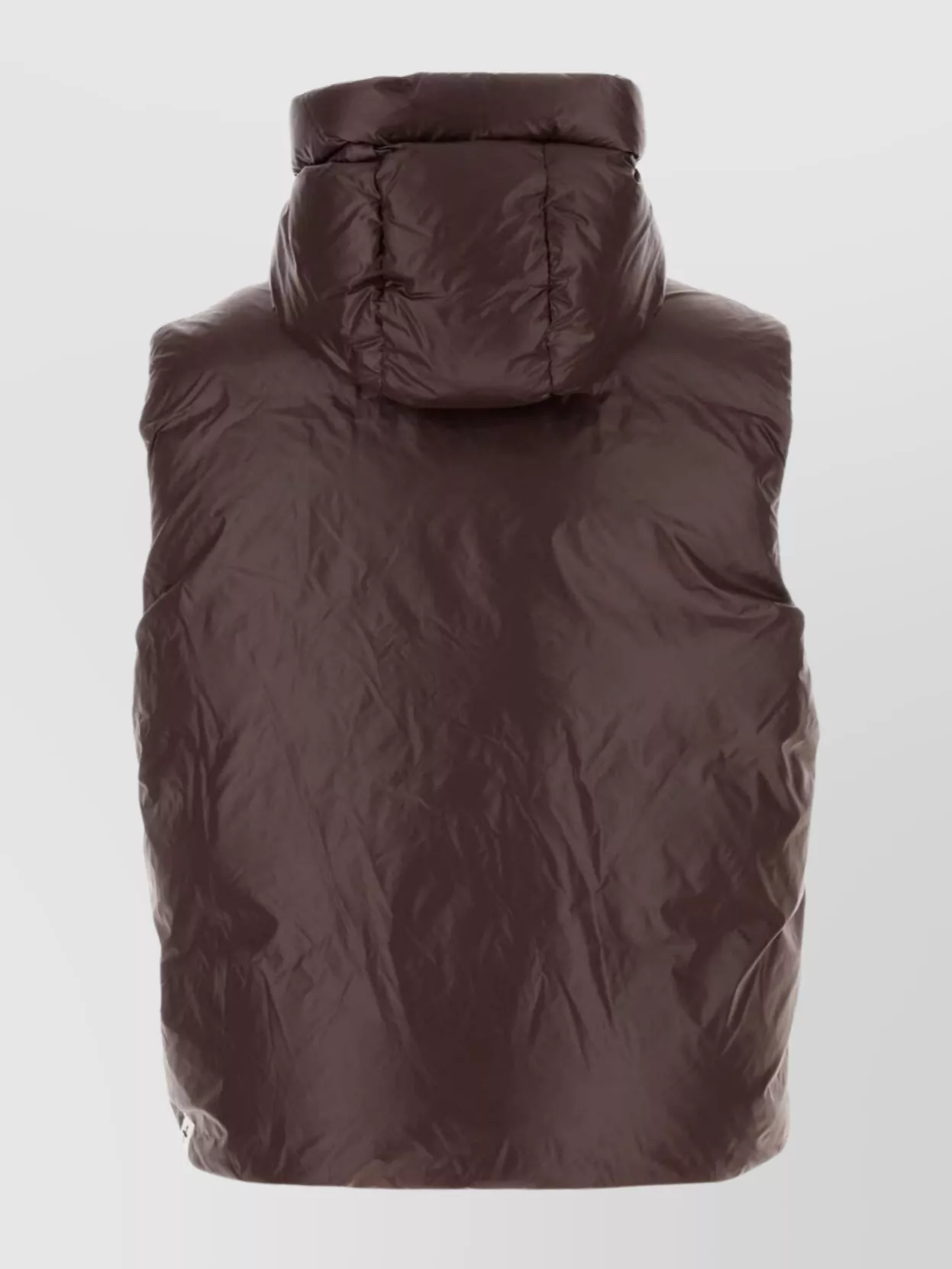 Jil Sander Brown Nylon Sleeveless Down Jacket